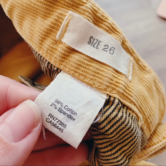 Madewell Skinny Cropped Corduroy yellow Pants - Picture 7 of 12